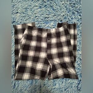 Black, grey and white plaid flannel pants